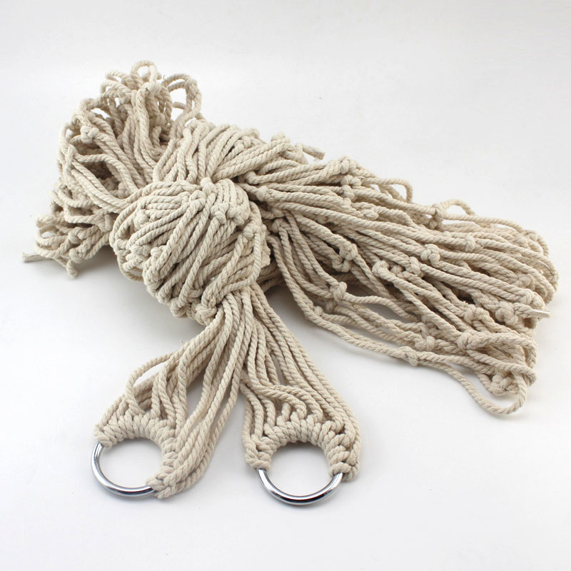 

Swing Outdoor Hammock High Quality Cotton Rope Outdoor Swing Cotton Mesh Hammock Net Bag Thickening with Rope Cloth Bag