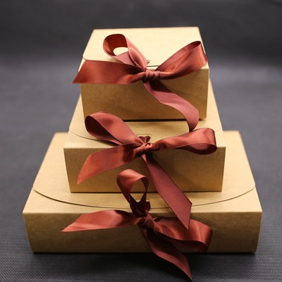 

10/20pcs/lot Kraft boxes with ribbon,wedding favor boxes,baby shower favor boxes,party gift boxes