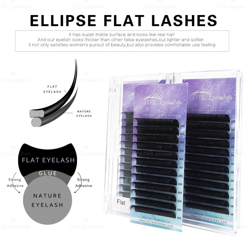 

JTFIL Matte Ellipse flat eyelash extension ellipse soft tips light weight lash individual mink eyelash extension