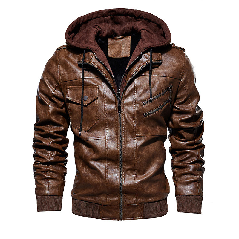 Chaqueta Slim para Hombre,Moda Hombre oto/ño Invierno Casual Cuero Cremallera Chaqueta de Manga Larga Capa Tops Chaqueta Cazadora Imitaci/ón De PU Piel Manga Larga Chaquetas De Moto para Hombre