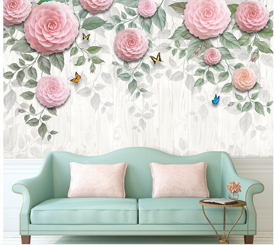 

WDBH custom photo 3d wallpaper Pastoral style beautiful and fresh flowers living room home decor 3d wall murals wallpaper for walls 3 d, Non-woven wallpaper