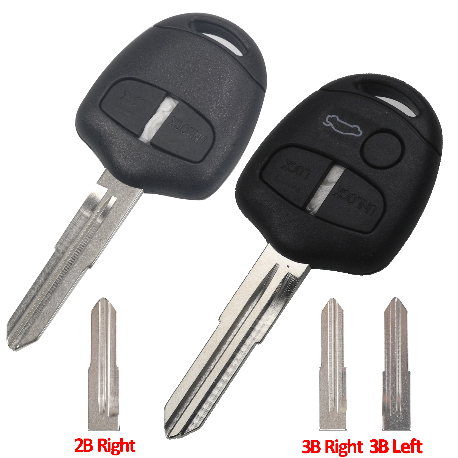 

2/3 Btn Remote Car Key Shell For Mitsubishi Lancer Outlander Grandis Ex Evolution Key Case Right/left Mit11/mit8 Uncut Blade Fob, Black