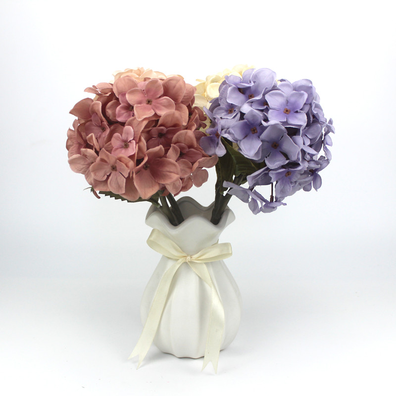 

artificial flowers hydrangea branch home wedding decor autum silk plastic flower high quality fake flower party room decoration, Pink