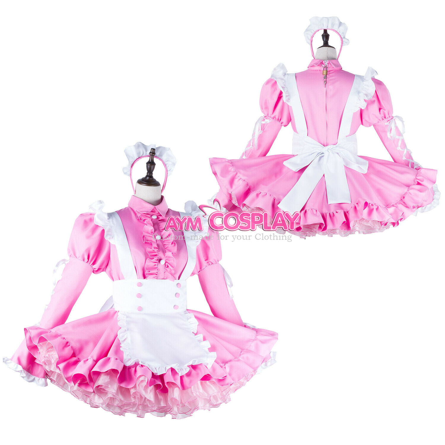 

lockable pink sissy maid mini dress, Photo color