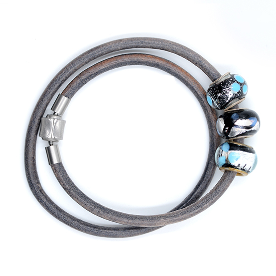 

Handmade Smoked Unisex Silver Bangle Skybpan0106