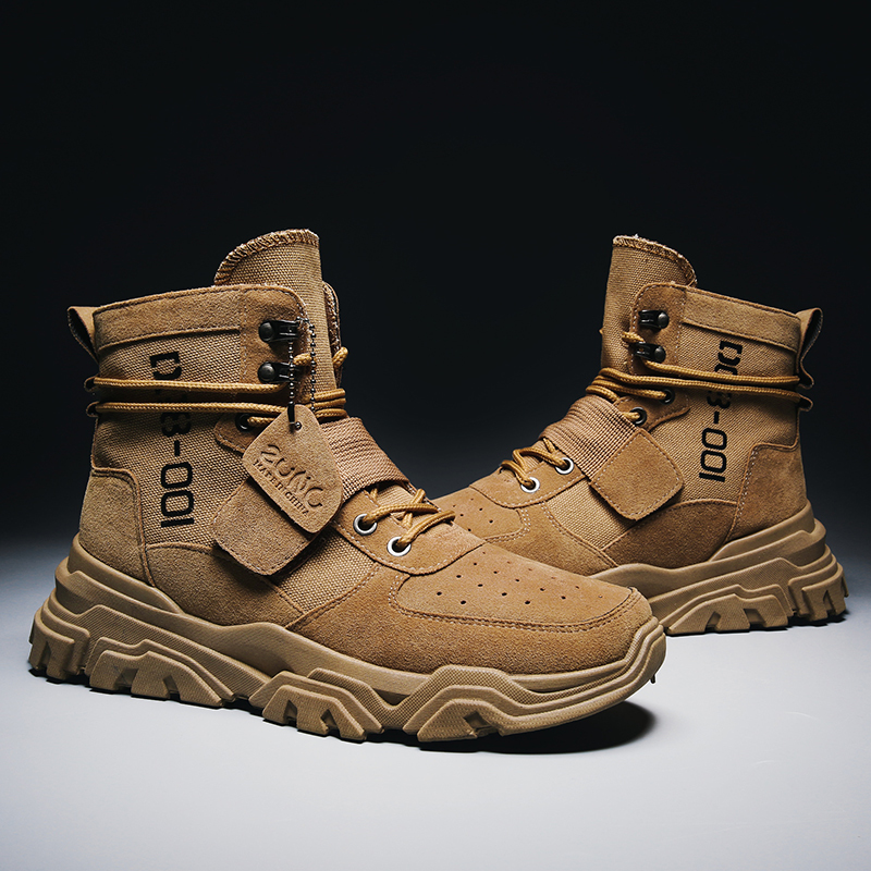 

Vast Wave Suede Army Boot Canvas Men's Military boot Male Shoes Safety Motocycle Boots Combat Mens Soldier Ankle Boot Tactical, Black