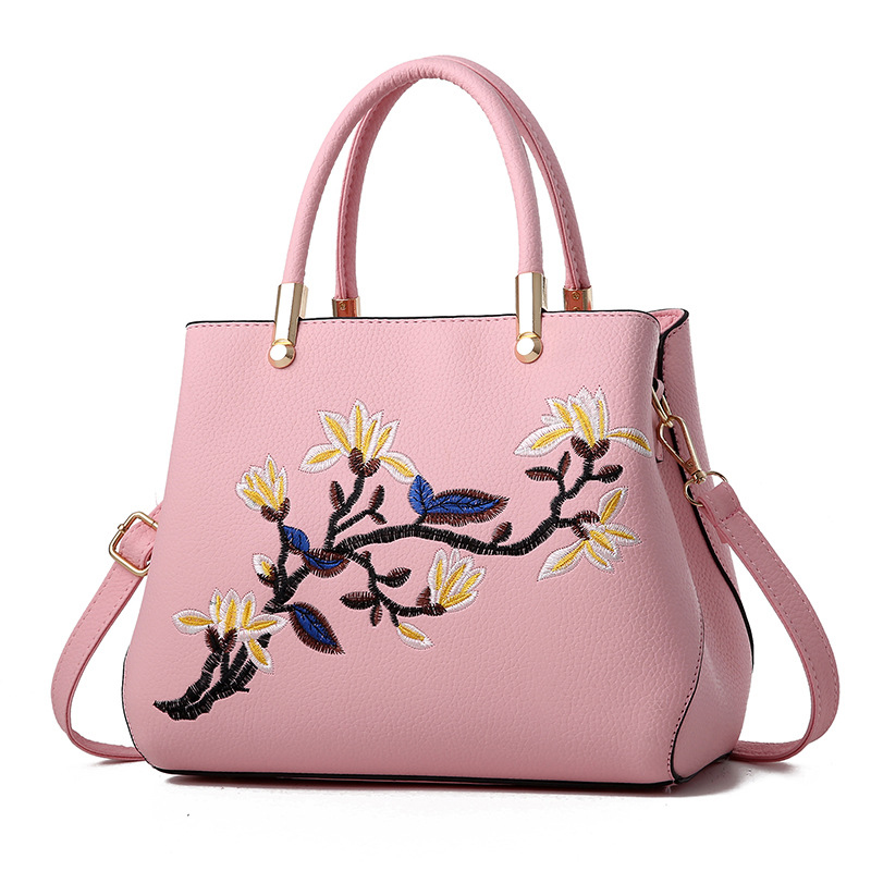 

HBP Women Handbags Purses PU Leather Totes Bag Top-handle Embroidery CrossbodyBag Shoulder Bags Lady HandBag Pink, White
