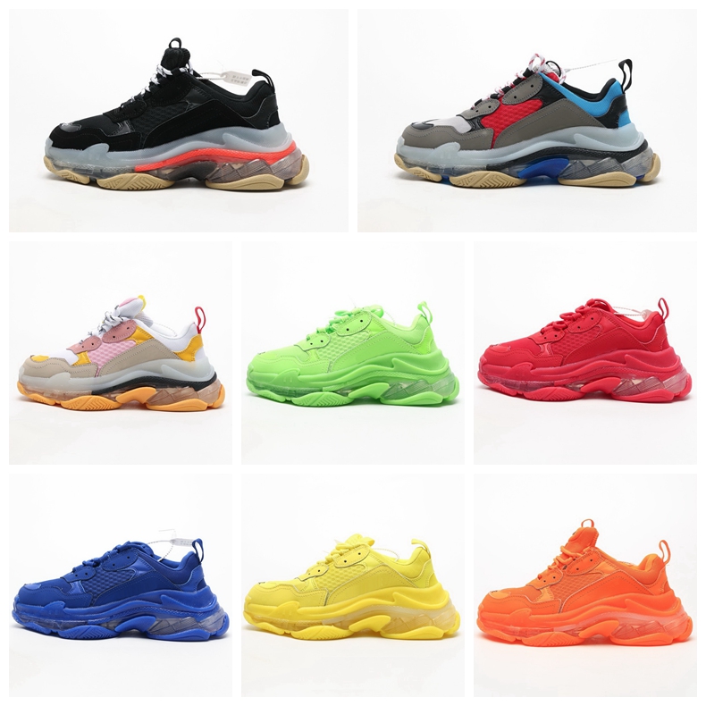 2019 New 17 Fw Paris triple S Sneakers Chaussures homes Men Women Platform fitness Casual Air cushion Dad shoes with crystal sole
