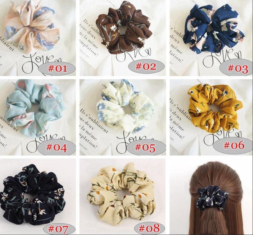

8colors Women Girls Rose floral Color Cloth Elastic Ring Hair Ties Hairbands Accessories Ponytail Holder Hairbands Rubber Band Scrunchies