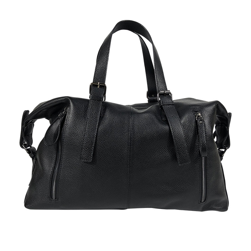 

New 100% Genuine Leather Bag Large Women Leather Handbags Fashion Women&Men Messenger Bags Big Ladies Travel Duffle Bag LW0165, Black