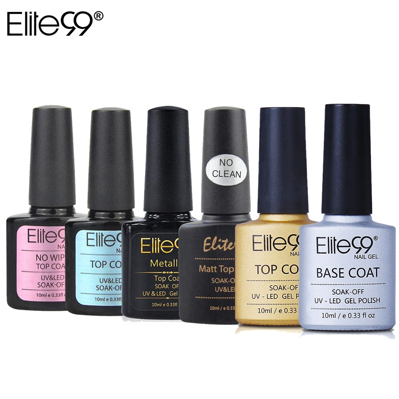 

Hot Elite99 10ml Metallic Top Coat Base Coat Top Matte Shiny Gel Polish Soak Off No Cleaning Matte Primer Lacquer