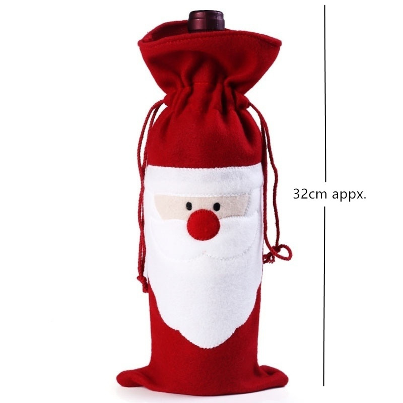 

Wine Bottle Cover Bag Decoration Home Party Santa Claus Christmas Party Dinner Decoration