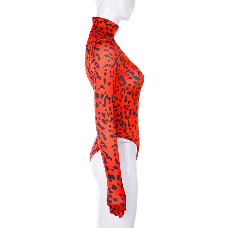 Wholesale BRAND Neon Leopard Women Bodysuit With Gloves Rave Body Mujer