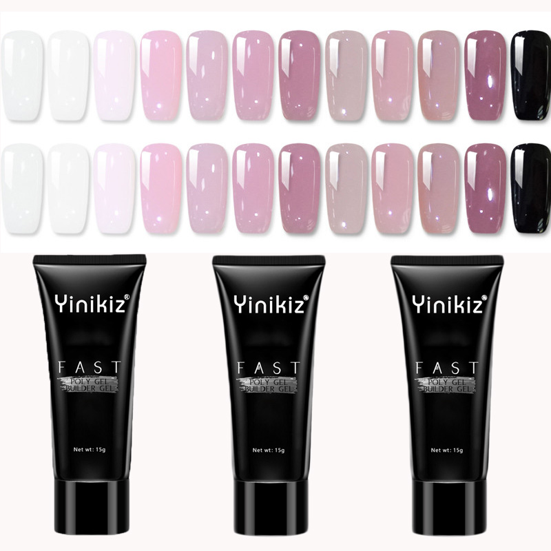 

YiniKiz Crystal manicure paper-free solid-state quick-drying model extended glue nail gel uv nail polish TSLM1, Base coat