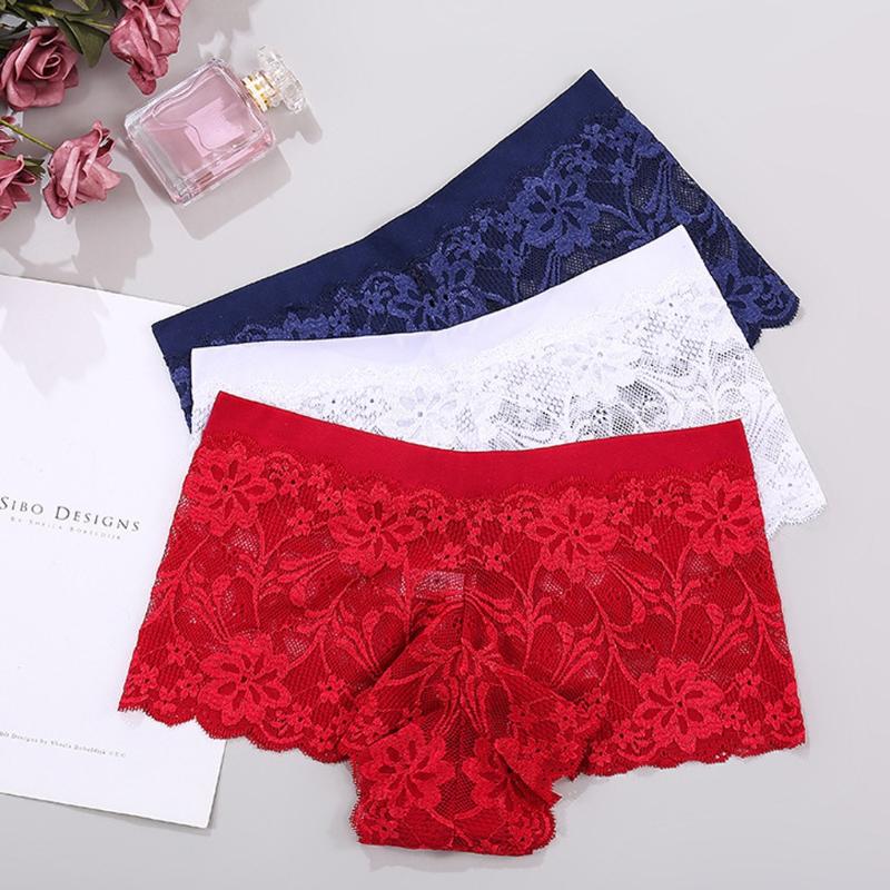 

3PC New Fashion Sexy Lingerie Lace Brief Underpant Sleepwear Many Colors Elasticity Underwear -XL 1.22, Blue