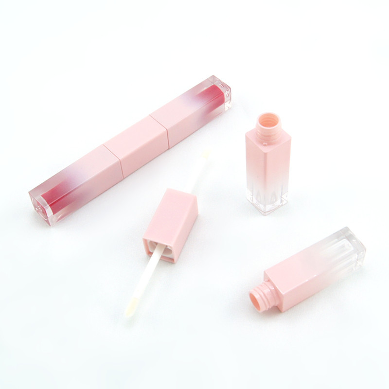 

6ml High-end Gradient Color Double Head Bottle Square Travel Refillable Empty Lip Glaze Tube Portable Makeup Accessories DW