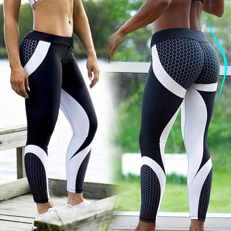 

Printed Push Up Women Yoga Pants Sexy Shaping Hip Sport Leggings Fitness Workout Gym Tights Stretch Bodybuilding Training Trouse, White;red