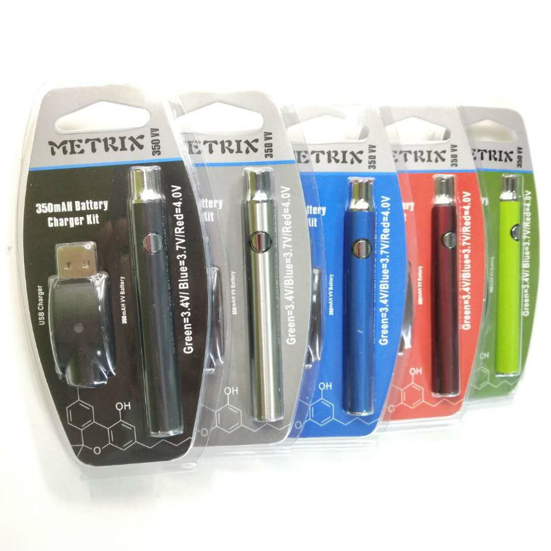 

350mAh Preheating Function 350VV METRIX Variable Voltage 3.4V~4V CE3 Vape Pen 510 Thread Battery For Slim Vape Cartridges