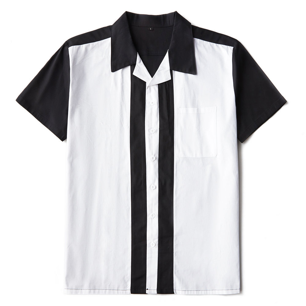camisa blanca con rayas negras hombre