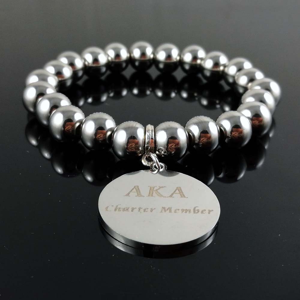 

Sorority High Quality 316L Stainless Steel Delta Sigma Theta charm AKA charter member Bracelet Jewelry Bangle