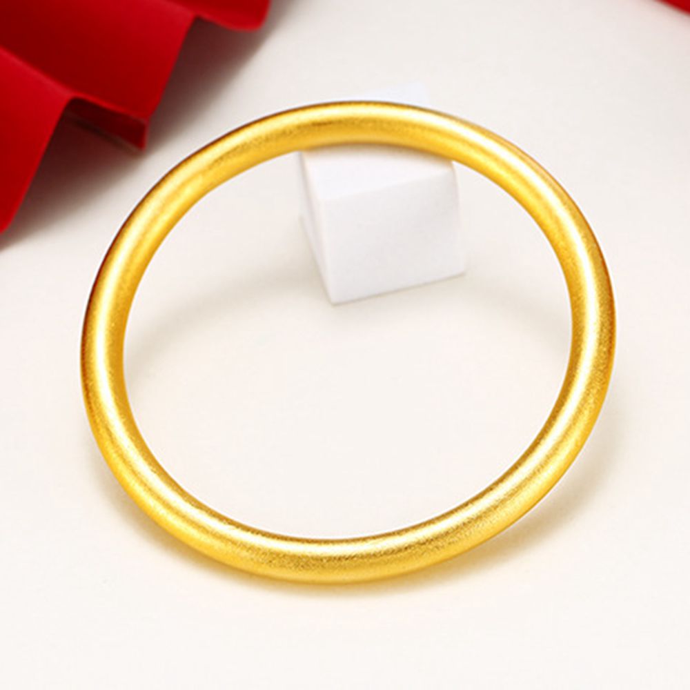 Plain Simple Style Classic Bangle 18K Yellow Gold Filled Heavy Solid Womens Bracelet Wedding Party Gift-image-492552387