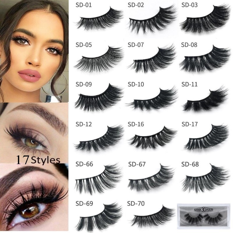 

3D Mink Eyelashes Eye lash 3D Mink Full Strip False Eyelash Long Individual Eyelashes Mink Lashes Extension new arrival