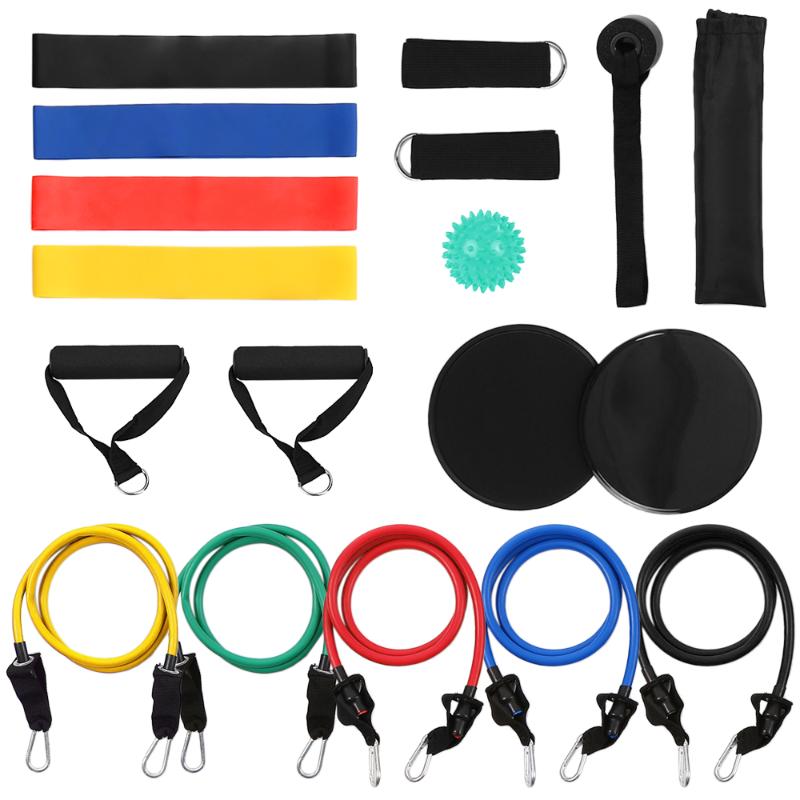 

18Pcs Resistance Bands Set Gym Door Anchor Ankle Straps With Bag Kit Set Yoga Exercise Fitness Band Home Rubber Loop Tube Bands