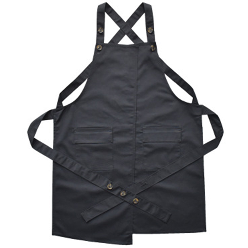 

Stylist Apron Adjustable Unisex Cobbler Uniforms with Pockets Art Smock Aprons for Women Beauticians for Workwear-Black