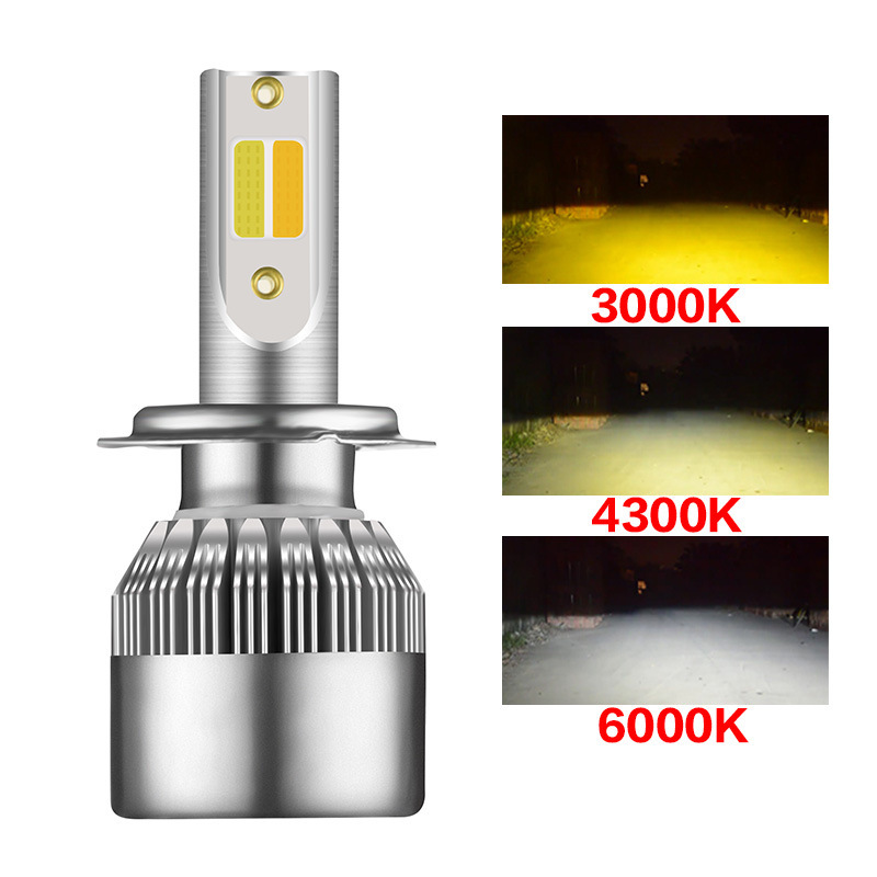

H1 H3 H4 Car LED Super Bright Headlight Bulbs H4 Hi-Lo Beam 36W 8000LM 6500K/4300K Auto Headlamp Led Car Universal Light 12V/24V, As pic