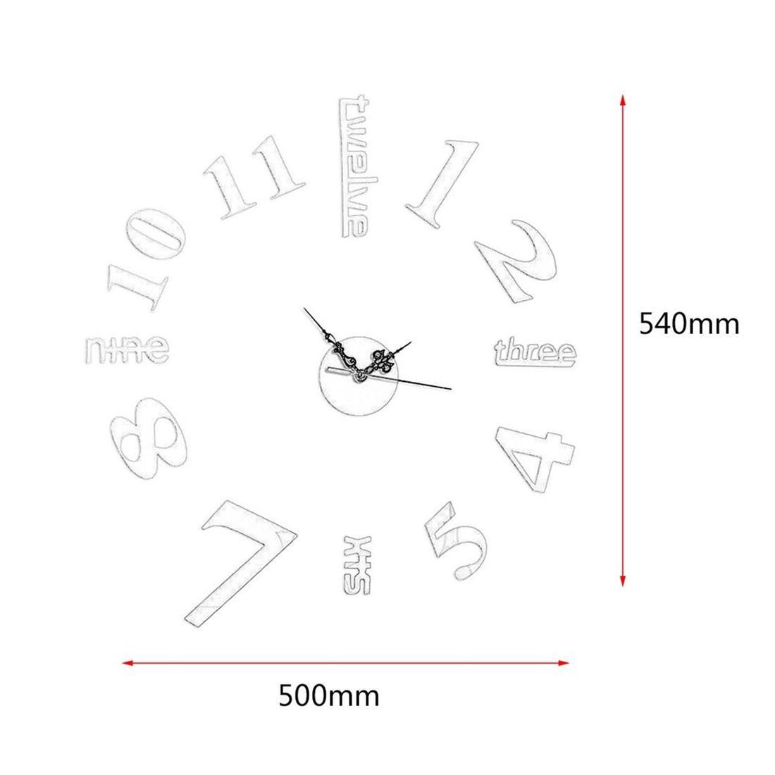 Vangold Moderne Mute Diy Grosse Wanduhr 3d Aufkleber Home Office