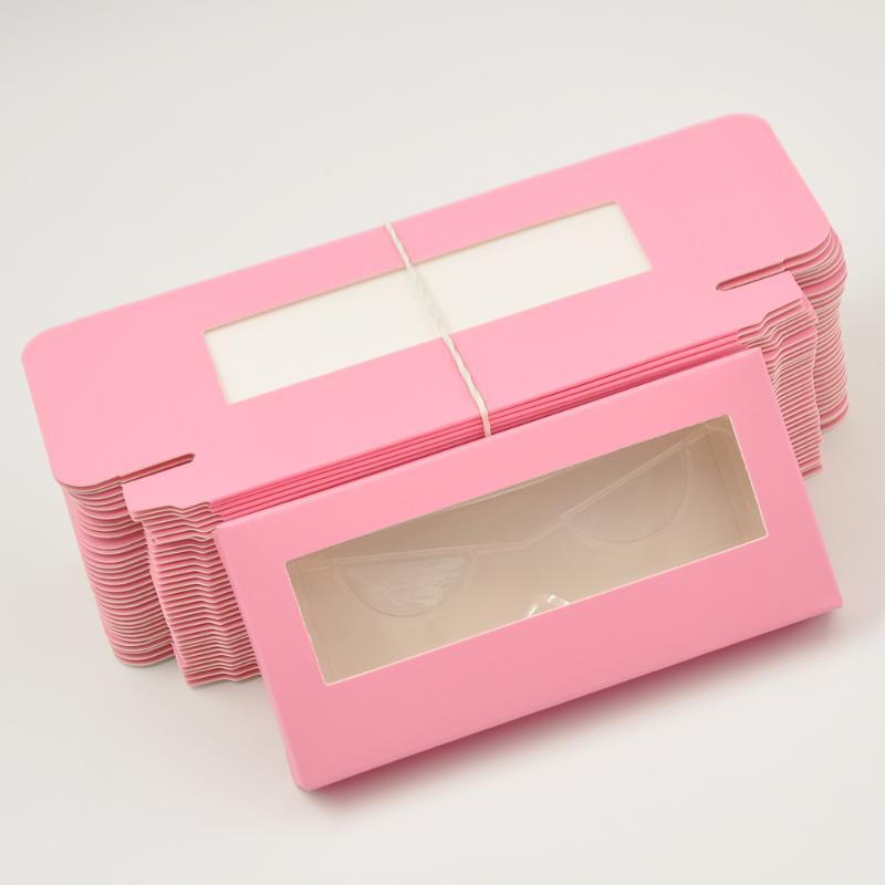 

50/pack Wholesale False Eyelash Lavender Packaging Cardboard Box Pink Custom 3d Mink eyelashes Holography Boxes Empty box