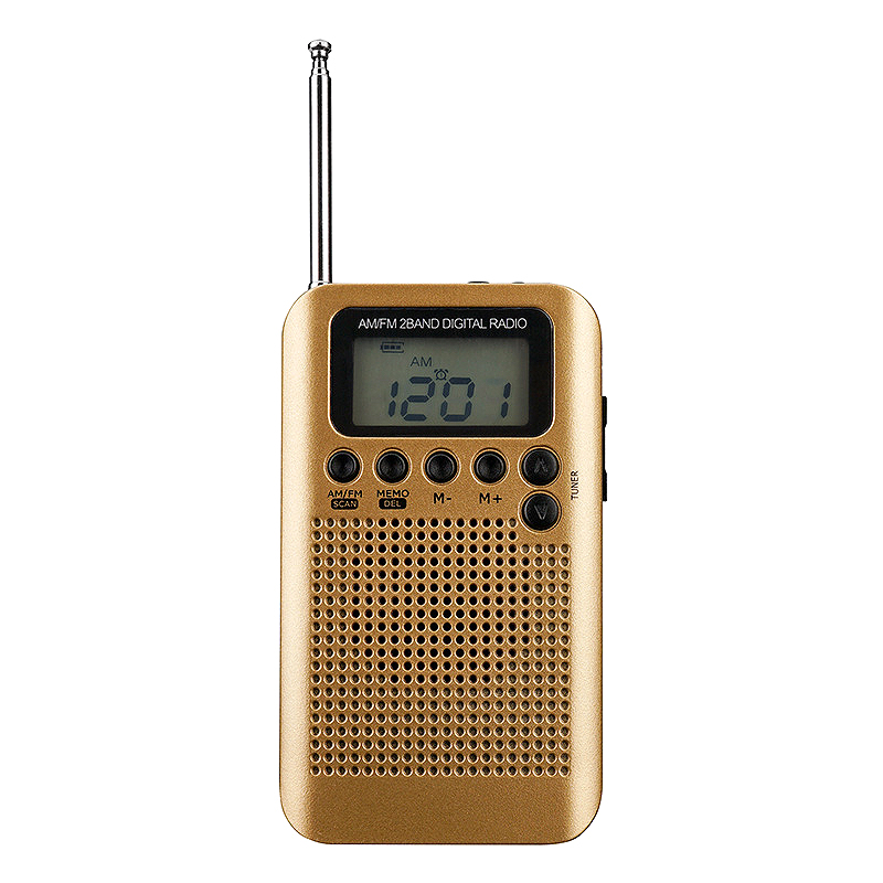 

Mini Lcd Digital FM/AM Radio Speaker With Alarm Clock And Time Display Function 3.5mm Headphone Jack And Charging Cable
