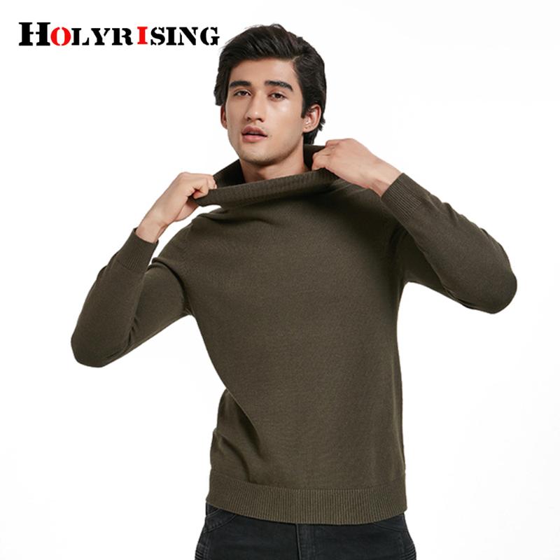 

Men turtleneck sweater 2020 fashion men sweater Casual Pullovers Autumn Fashion Style Knitwear Long Sleeve Coat 19273, Black