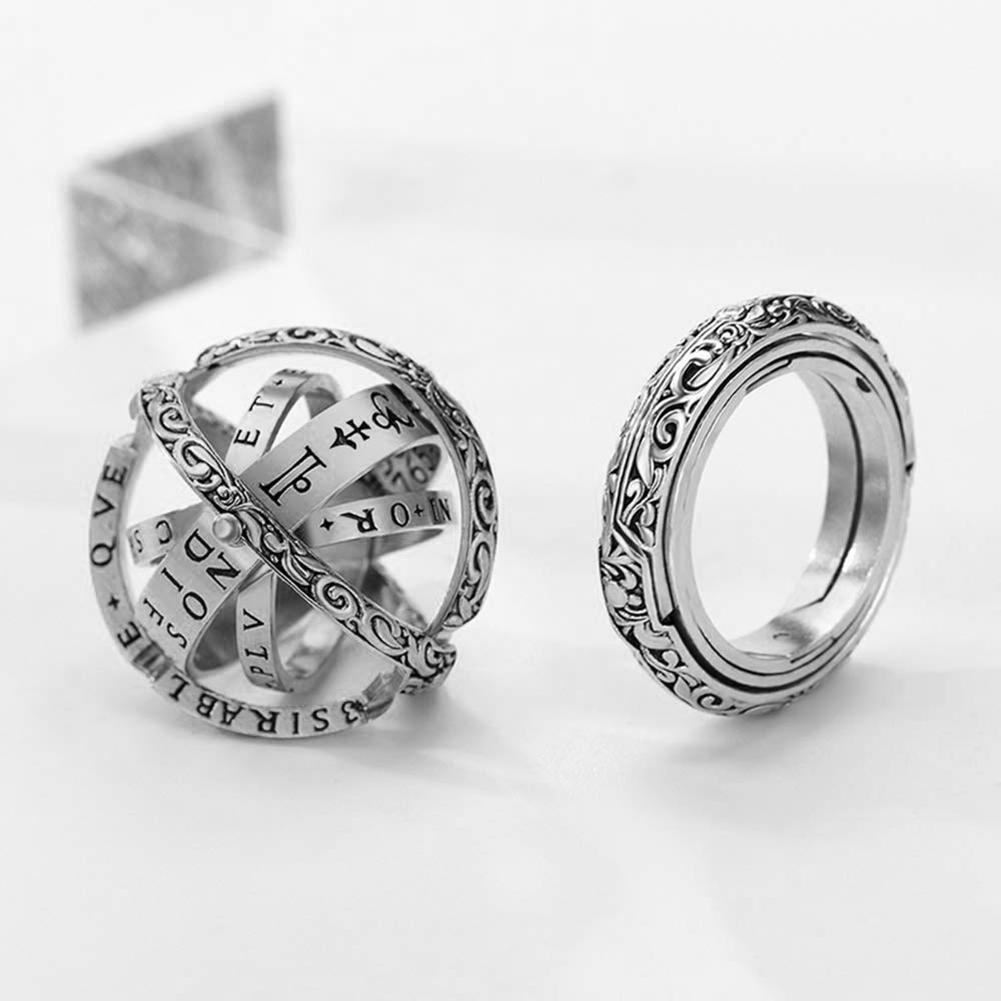 

Astronomical Ball Ring Retro Flip Ball Creative Student Stack Ring Holiday Gift Couple Jewelry Gifts