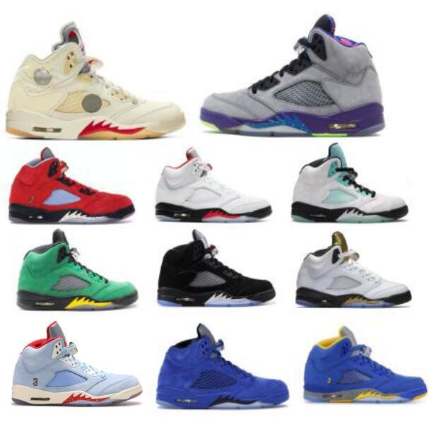 

Top Quality Manbasketballshoes Jumpman 5 5s Basketball Shoes shoe Fire Red Oregon Ducks Trophy Room Oreo Orange 2021 Women Trainers Sneakers, Blue suede