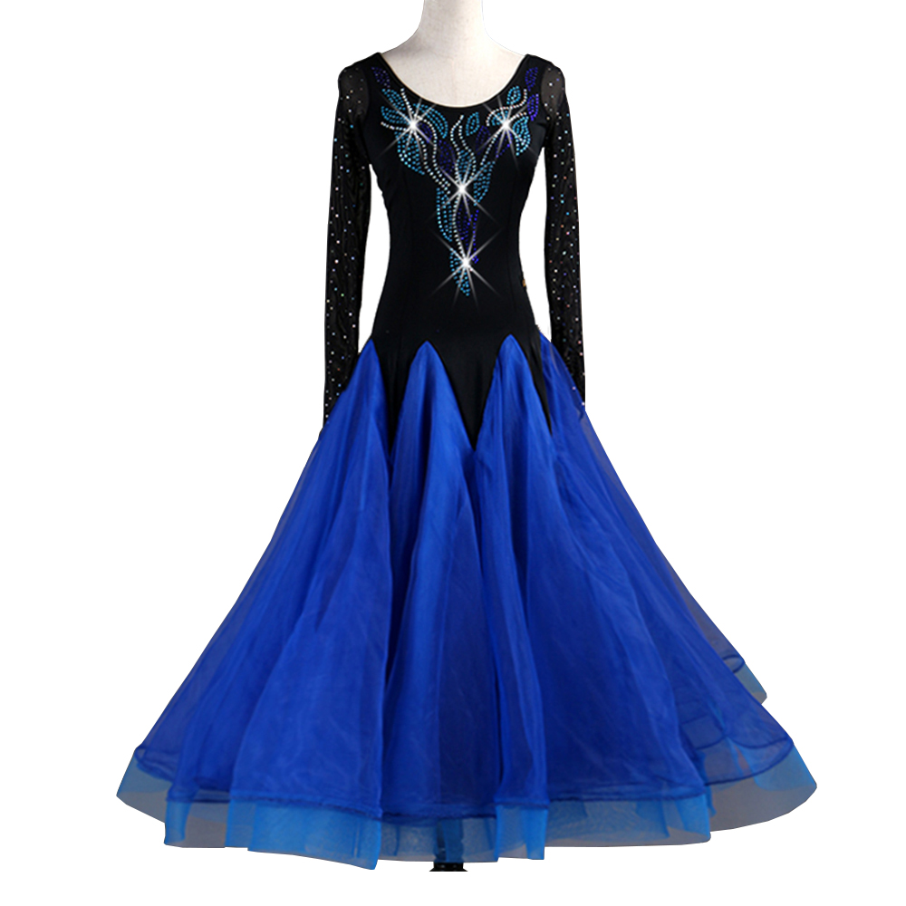 

Women Liturgical Praise Lyrical Dance Dress Standard Ballroom Competition Dancing Dresses Costumes Customize D0511 Mesh Sleeve Big Hem, Blue