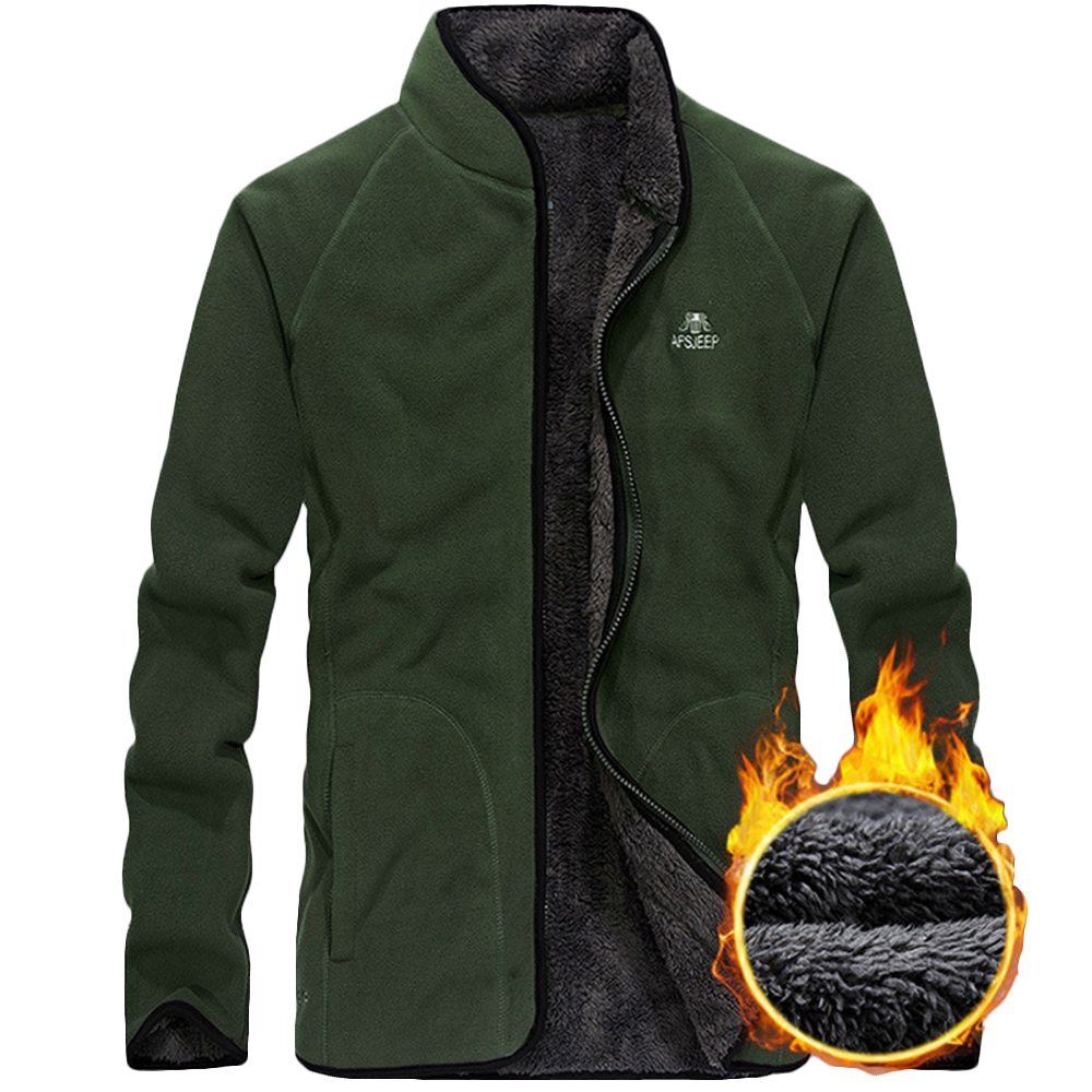 

Winter Men Windproof Breathable Coat Zipper Up Long Sleeve Jacket Male Solid Casual Overcoat Thermal Plush Jacket Streetwear D40, Two sizes smaller