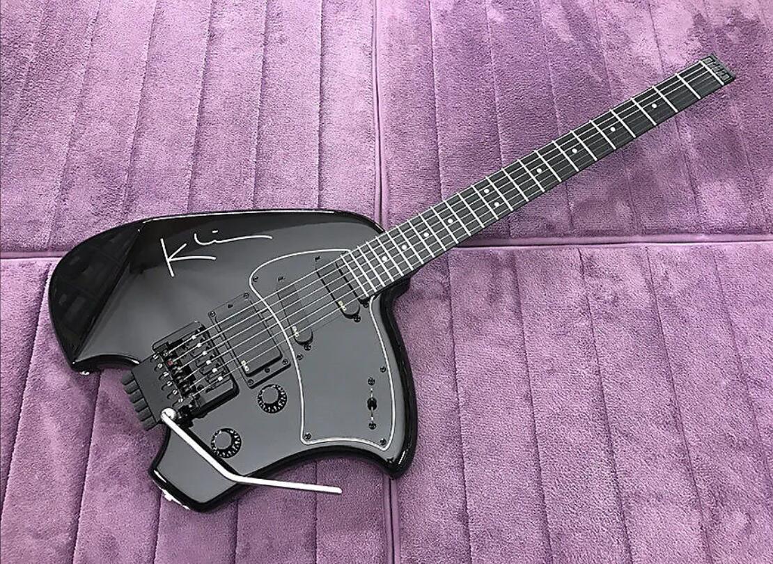 

Vintage USA GK4T Black Headless Guitar TransTrem Vibrato Arm, Set-Up by Jeff Babicz, Black Hardware