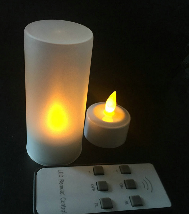 Set Of Led Candle Remote Controlled Flickering Frosted