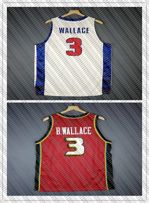 

100% Stitched Ben Wallace Jersey Wholesale Jersey Mens Vest Size XS-6XL Stitched basketball Jerseys Ncaa, Black;blue