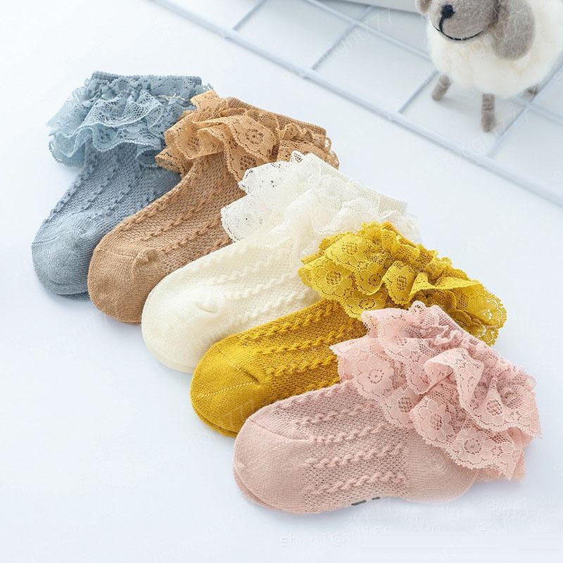 Spring Summer Infant Baby Socks Kids Cotton Knitted Lacework Girls Princess Socks Cute Lace Layer Children Socks