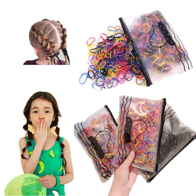 

1 Set high elastic children's hair bands girl Rubber Bands Gum For Ponytail Holde colorful scrunchie chouchou Accessories, 500 pcs big thick