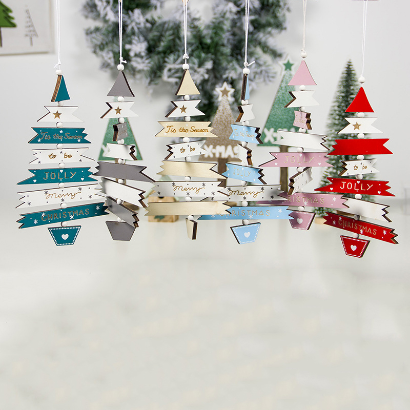 

mini Merry Christmas letter Wooden Pendants Ornaments Xmas Tree Ornament Wood Crafts For Home Wall Christmas Party Decoration