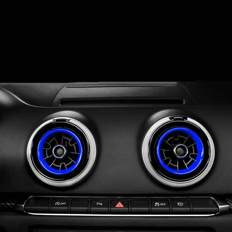 

Central Air Conditioner Outlet Circles Decorative Stickers Trim For Audi A3 8V 2013-2019 Car Styling Interior Modified