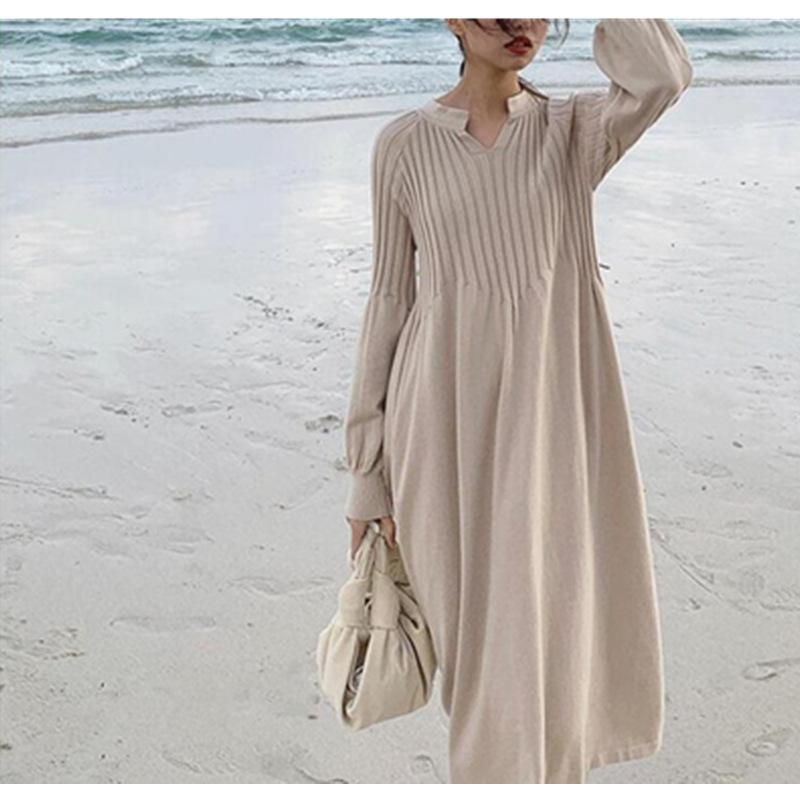 

Autumn Black Skinny Knitting Dress Woman Sweater Skirt Suit-dress Autumn Dress