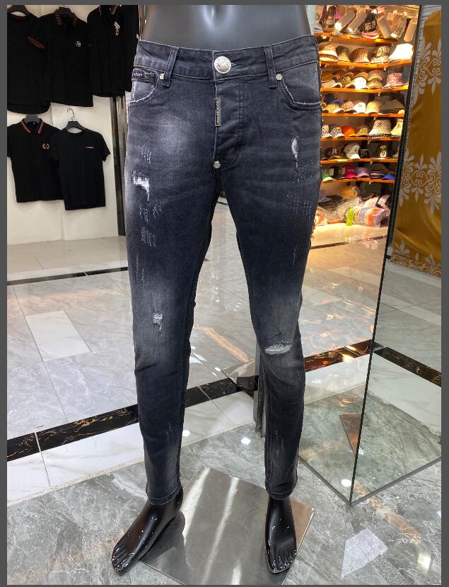 

HOT SUMMER FRENCH SOLID CLASSIC STYLE JEANS SLIM FIT MOTORCYCLE BIKER DENIM MEN'S FASHION DESIGNER JEANS TOP QUALITY SZ 29-40, Blue