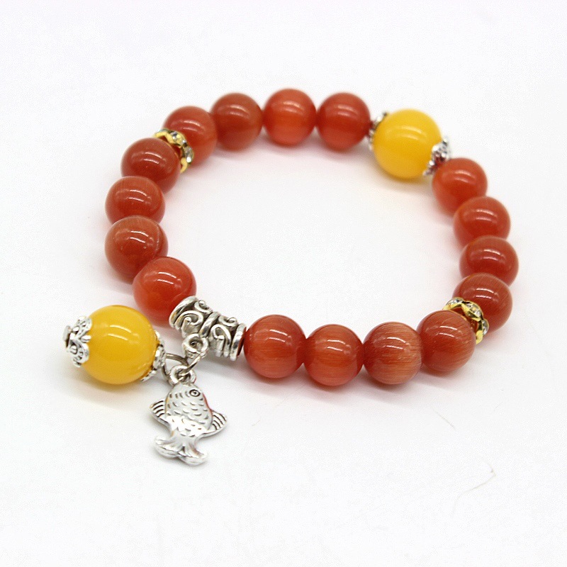 

Trendy Men Women Natural Stone Bracelet Charm Smooth Beaded Bracelets&Bangles Women Strand Chain Couple Jewelry Gifts