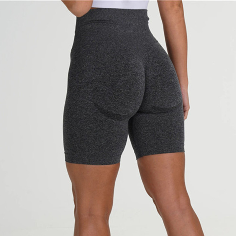 

Nude Fitness Shorts High Waist Sports Fitness Slim Gym Shorts Female Sports Leggings Yoga Pants Seamless Explosion Tights Women, Black