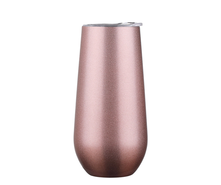 

6oz Wine Tumbler Stainless Steel Egg Cups Insulated Coffee Mug With Lid Vacuum Beer Mug Double Wall Champagne Cup Red Wine Tumbler A03, Customize