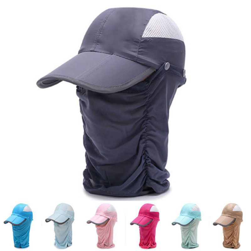 

Unisex Sun Hat Flip Uv Protection Cap Sunscreen Fishing Cap Visor Detachable Neck Flip Cycling Head For Men & Wome